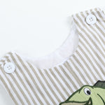 Big Mouth Bass Khaki Shortalls - Lil Cactus