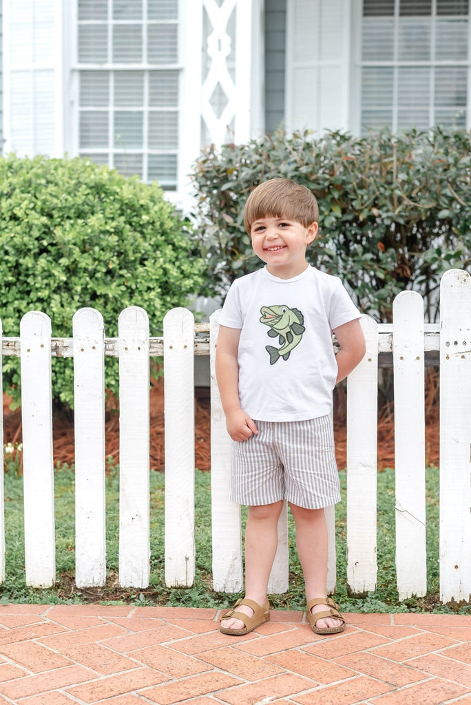 Big Mouth Bass Khaki Tee and Shorts Set - Lil Cactus