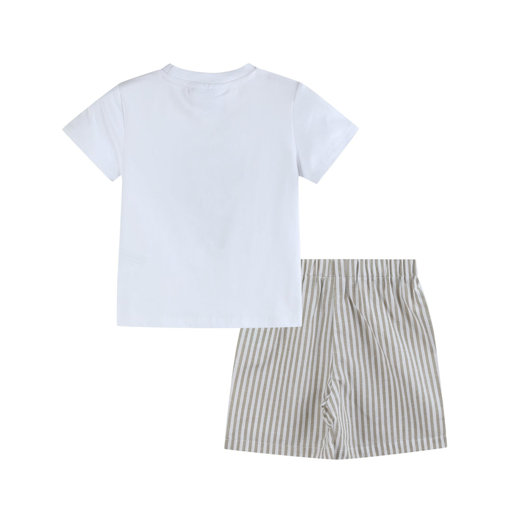 Big Mouth Bass Khaki Tee and Shorts Set - Lil Cactus