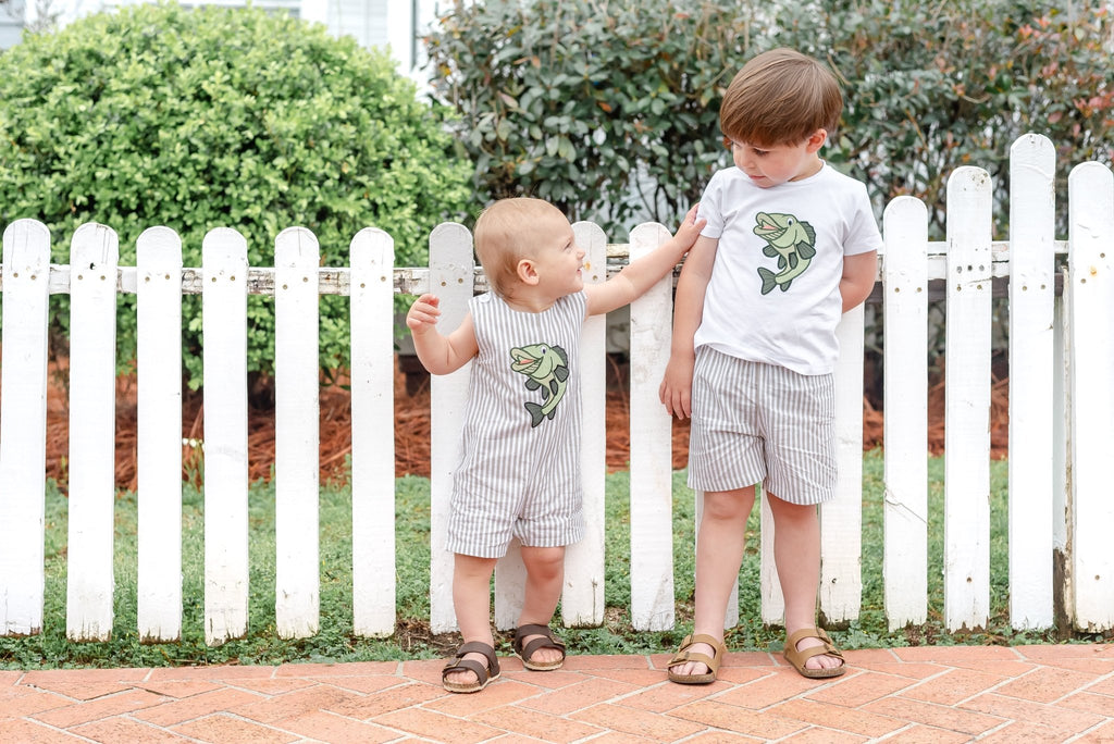 Big Mouth Bass Khaki Tee and Shorts Set - Lil Cactus