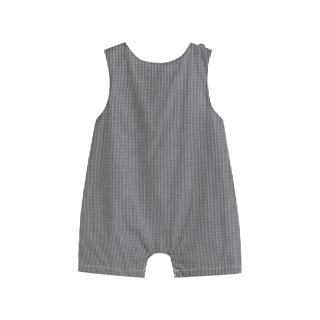 Black Gingham Cow Family Shortalls - Lil Cactus