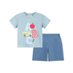 Blue ABC School Shirt and Shorts Set - Lil Cactus