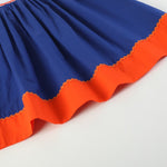 Blue and Orange Football Smocked Bishop Dress - Lil Cactus