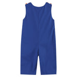 Blue and Orange Football Smocked Overalls - Lil Cactus