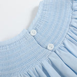 Blue and Pink Bow Smocked Romper - Lil Cactus