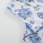 Blue and White Print Layered Ruffle Dress - Lil Cactus