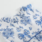 Blue and White Print Layered Ruffle Dress - Lil Cactus