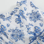 Blue and White Print Layered Ruffle Dress - Lil Cactus