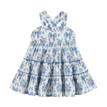 Blue and White Print Layered Sundress - Lil Cactus