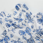 Blue and White Print Layered Sundress - Lil Cactus