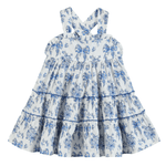 Blue and White Print Layered Sundress - Lil Cactus