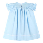 Blue and White Smocked Bishop Dress - Lil Cactus