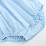 Blue and White Smocked Bubble Romper - Lil Cactus