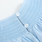 Blue and White Smocked Bubble Romper - Lil Cactus