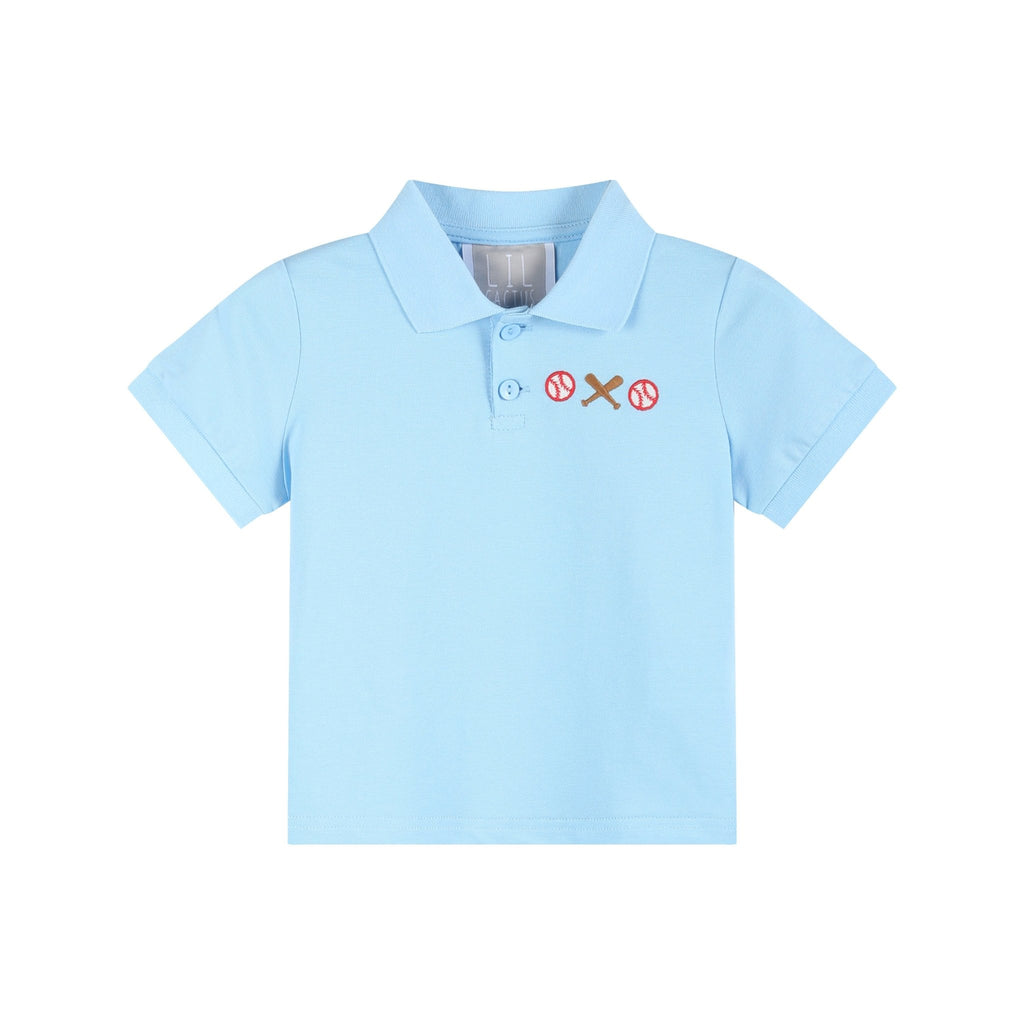 Blue Baseball Polo Shirt - Lil Cactus