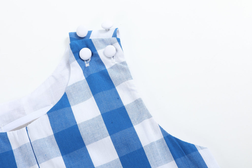 Blue Big Check Shortalls - Lil Cactus