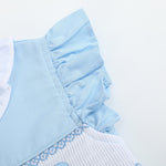 Lil Cactus Baby Dress Blue Big Sister Smocked Dress - 12-18M, Outfit, Cotton Lil Cactus Baby Dress Blue Big Sister Smocked Dress - 12-18M, Outfit, Cotton