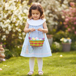 Blue Bunnies Seersucker Yoke Dress - Lil Cactus