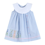 Blue Bunnies Seersucker Yoke Dress - Lil Cactus
