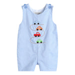 Blue Car Race Track Embroidery Shortalls - Lil Cactus