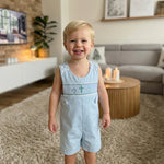 Blue Crosses Smocked JonJon - Lil Cactus