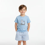 Blue Easter Train T-Shirt and Seersucker Shorts Set - Lil Cactus