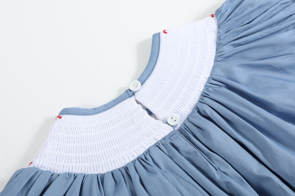 Blue Farm Animal Smocked Bishop Dress - Lil Cactus