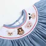 Blue Farm Animal Smocked Bishop Dress - Lil Cactus
