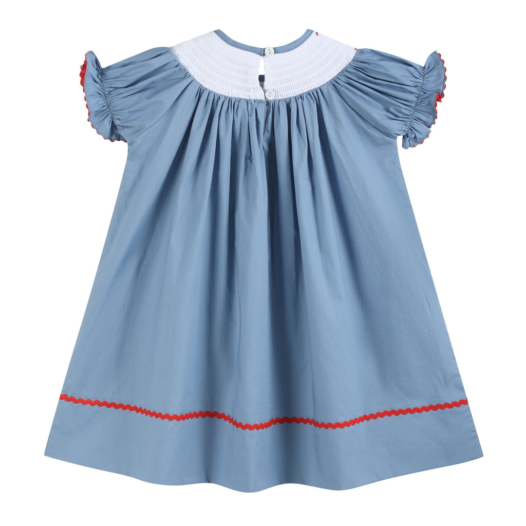 Blue Farm Animal Smocked Bishop Dress - Lil Cactus