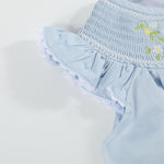 Blue Floral Crosses Smocked Bishop Dress - Lil Cactus