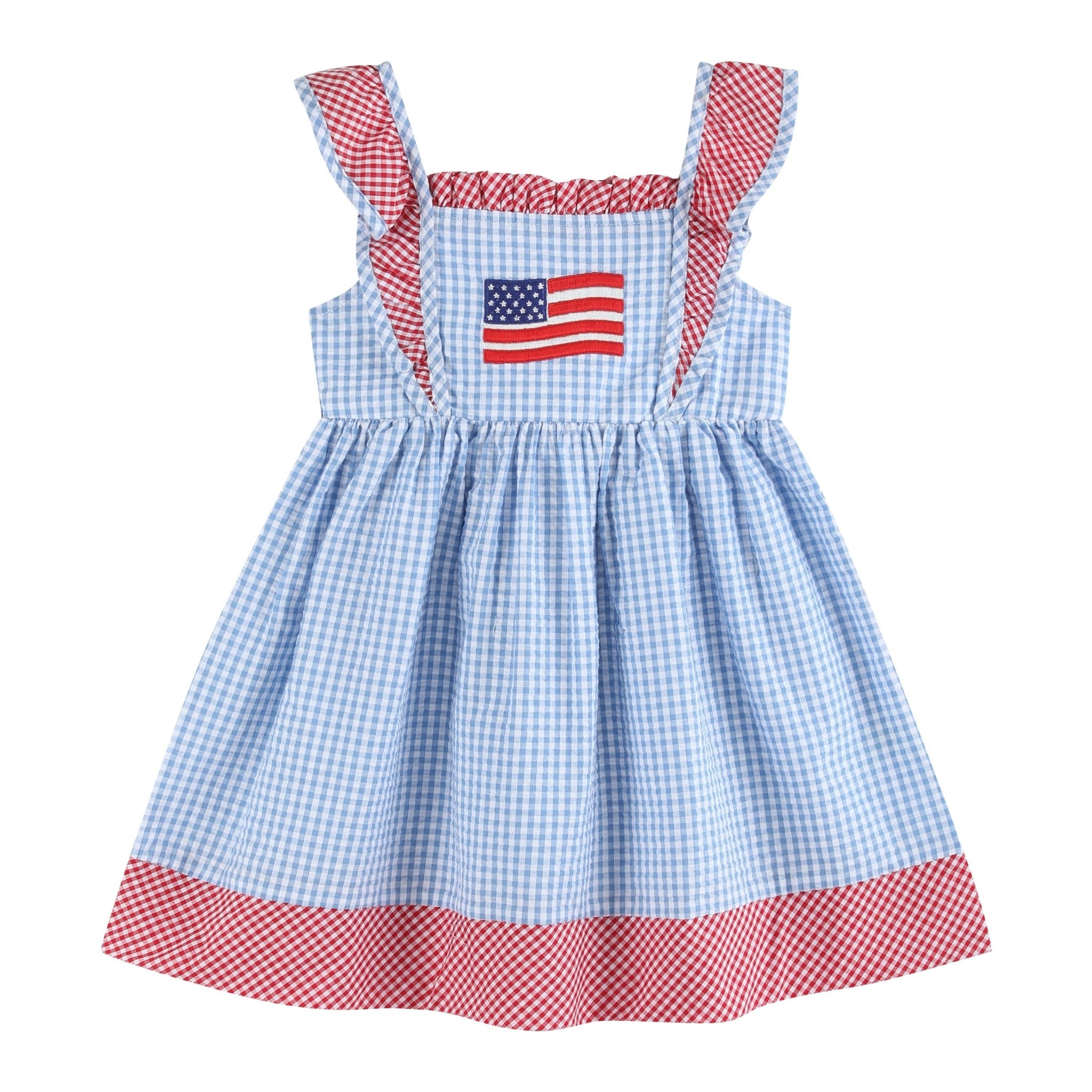 strapless open back dress Red Gingham Wrap Dress main image 0
