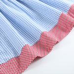 Blue Gingham American Flag Ruffle Dress - Lil Cactus