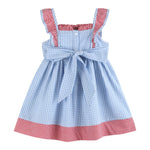 Blue Gingham American Flag Ruffle Dress - Lil Cactus