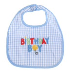 Blue Gingham 'Birthday Boy' Bib - Lil Cactus