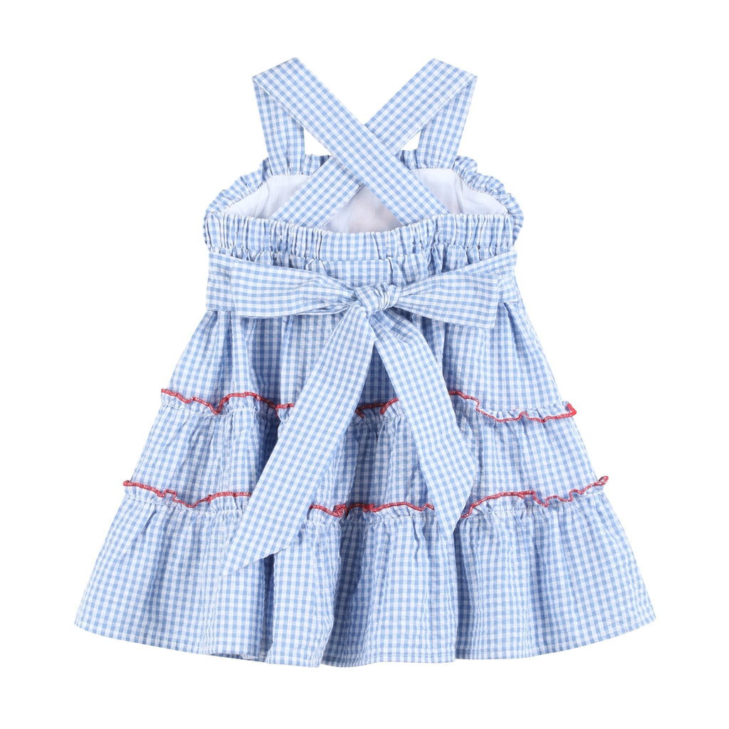 Blue Gingham Crawfish Layered Sundress - Lil Cactus