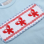 Blue Gingham Crawfish Smocked Shirt and Shorts Set - Lil Cactus