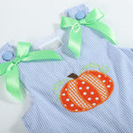 Blue Gingham Pumpkin Playsuit - Lil Cactus