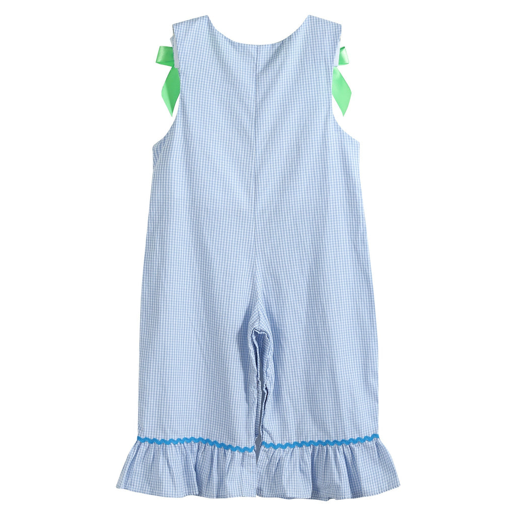 Blue Gingham Pumpkin Playsuit - Lil Cactus