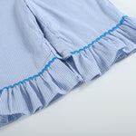 Blue Gingham Pumpkin Playsuit - Lil Cactus