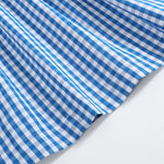 Blue Gingham Pumpkin Smocked Ruffle Bishop Dress - Lil Cactus