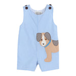Blue Gingham Puppy Shortalls - Lil Cactus