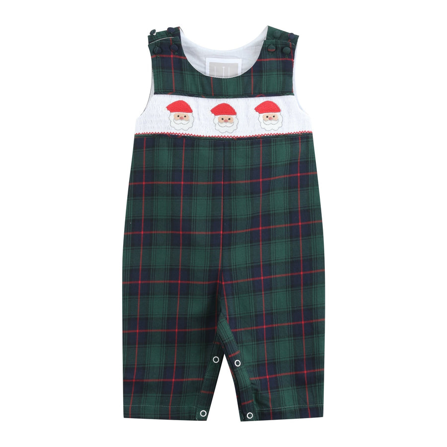 Blue, Green Red Plaid Christmas Santa Smocked Longall - Lil Cactus