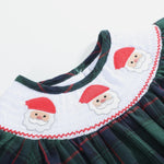 Blue, Green Red Plaid Christmas Santa Smocked Romper - Lil Cactus