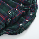 Blue, Green Red Plaid Christmas Santa Smocked Romper - Lil Cactus