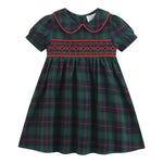 Blue, Green Red Plaid Smocked Collared Dress - Lil Cactus