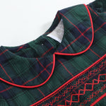 Blue, Green Red Plaid Smocked Collared Dress - Lil Cactus