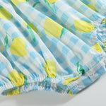Blue Lemons Smocked Flutter - Sleeve Bubble Romper - Lil Cactus