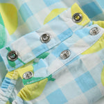 Blue Lemons Smocked Flutter - Sleeve Bubble Romper - Lil Cactus