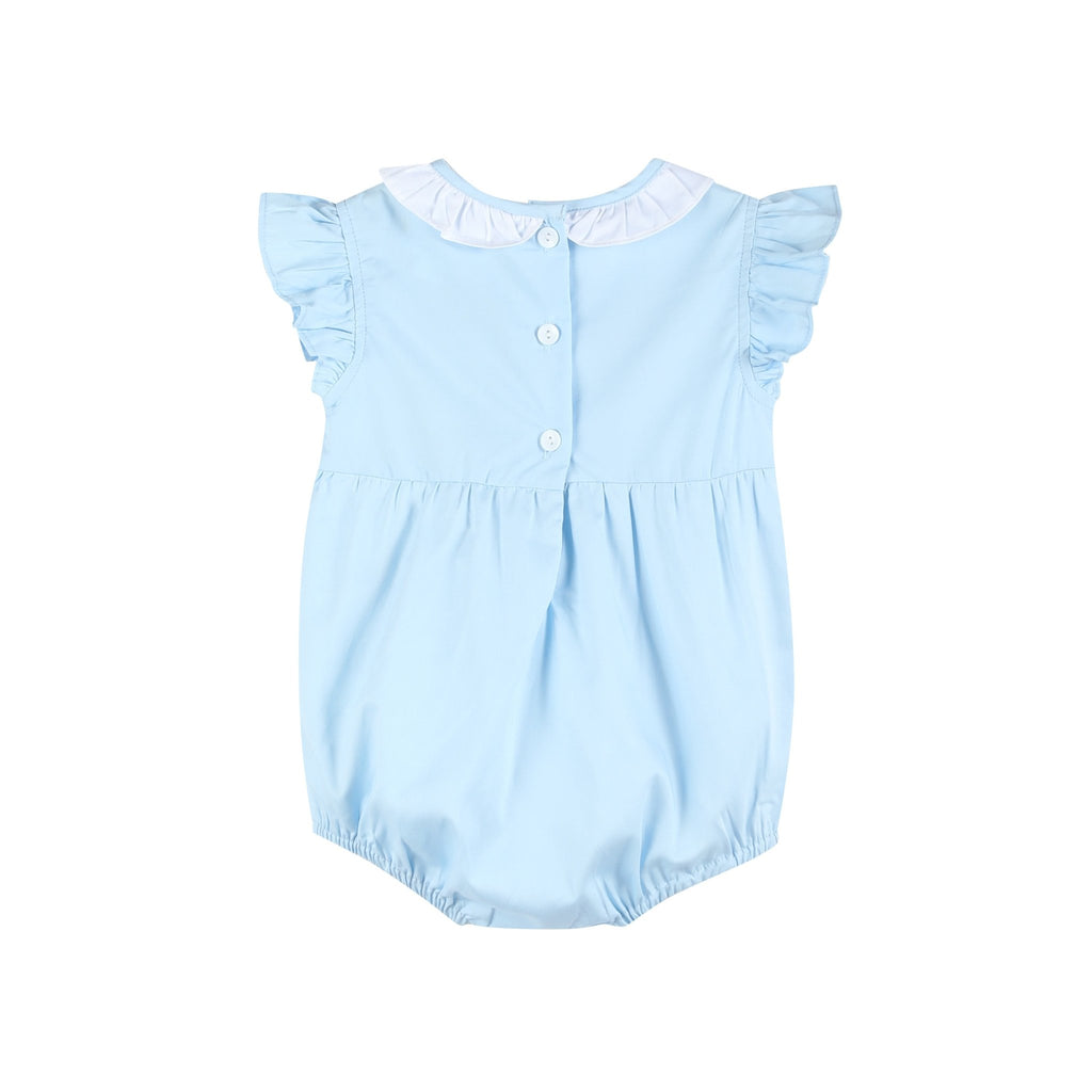 Blue Lil Sister Smocked Romper - Lil Cactus