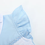 Blue Lil Sister Smocked Romper - Lil Cactus